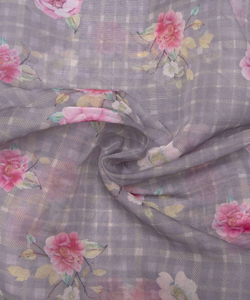 Printed Organza Fabric Online Shopping Material Saree Skirt