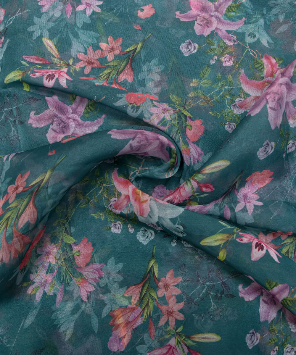 Printed Organza Fabric Online Shopping Material Saree Skirt