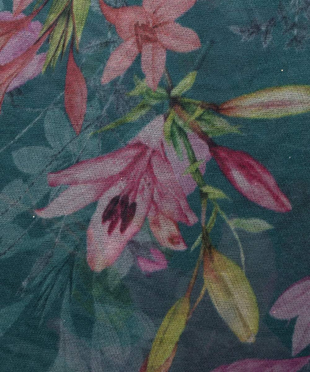 Printed Organza Fabric Online Shopping Material Saree Skirt