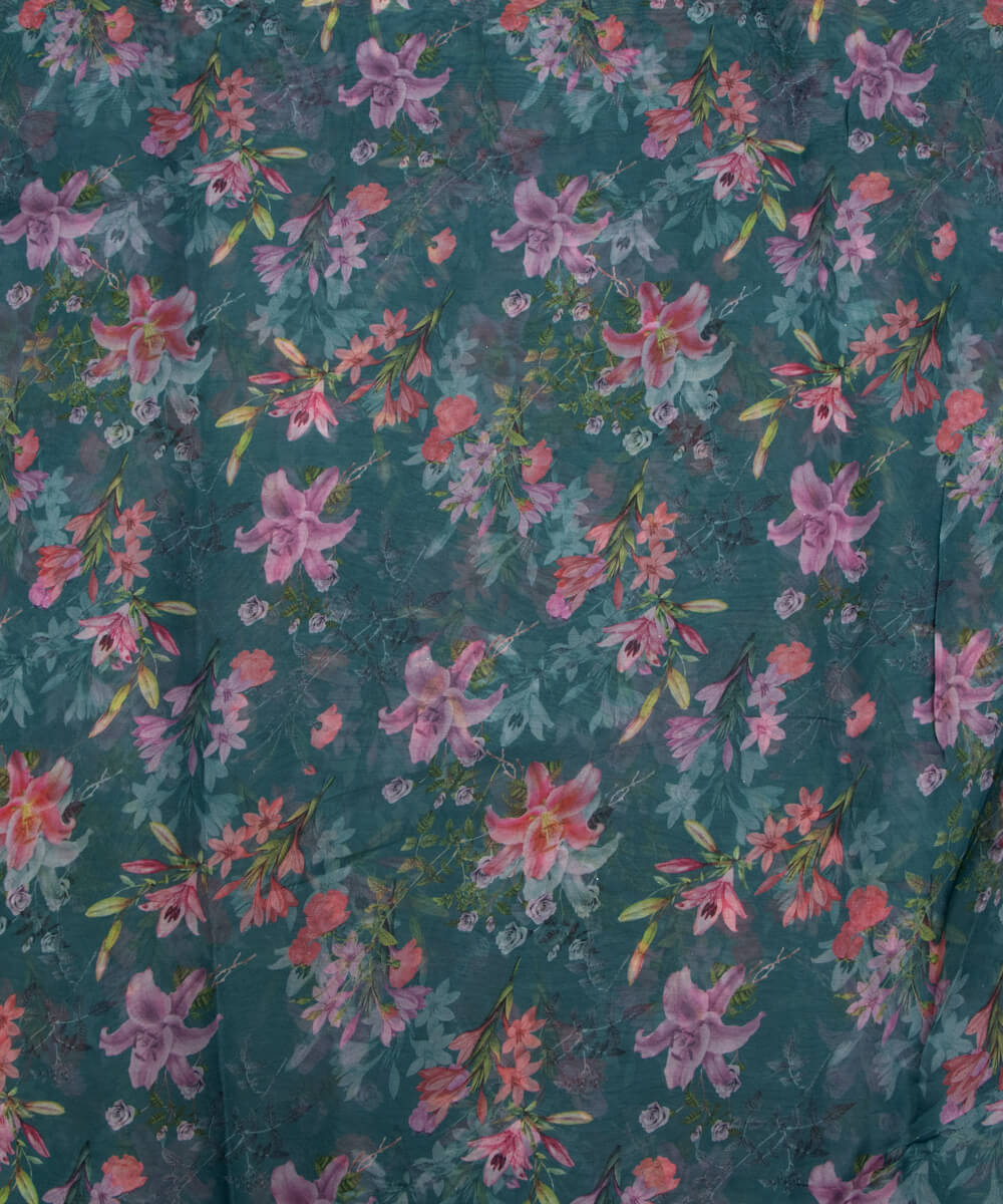 Printed Organza Fabric Online Shopping Material Saree Skirt