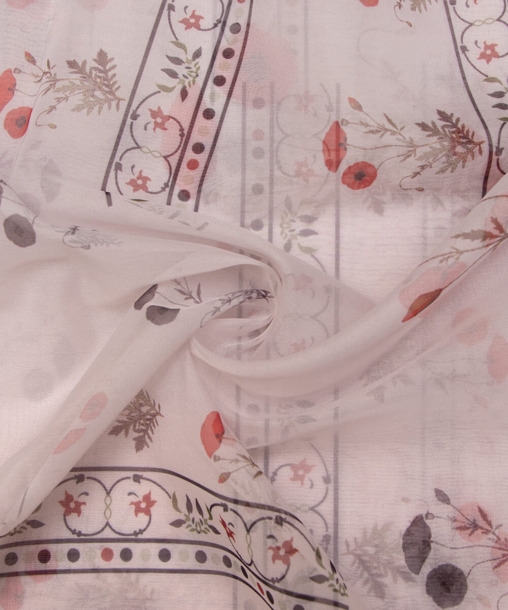 Printed Organza Fabric Online Shopping Material Saree Skirt