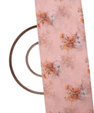 Light Peach Colour Floral Print Organza Fabric