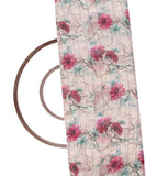 Pink Colour Floral Print Organza Fabric