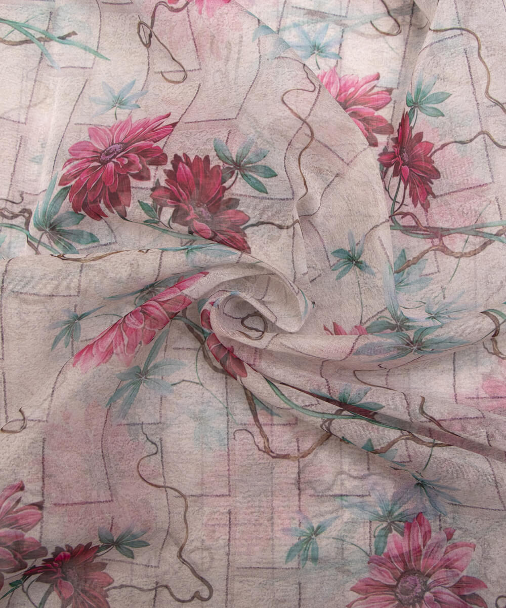 Printed Organza Fabric Online Shopping Material Saree Skirt