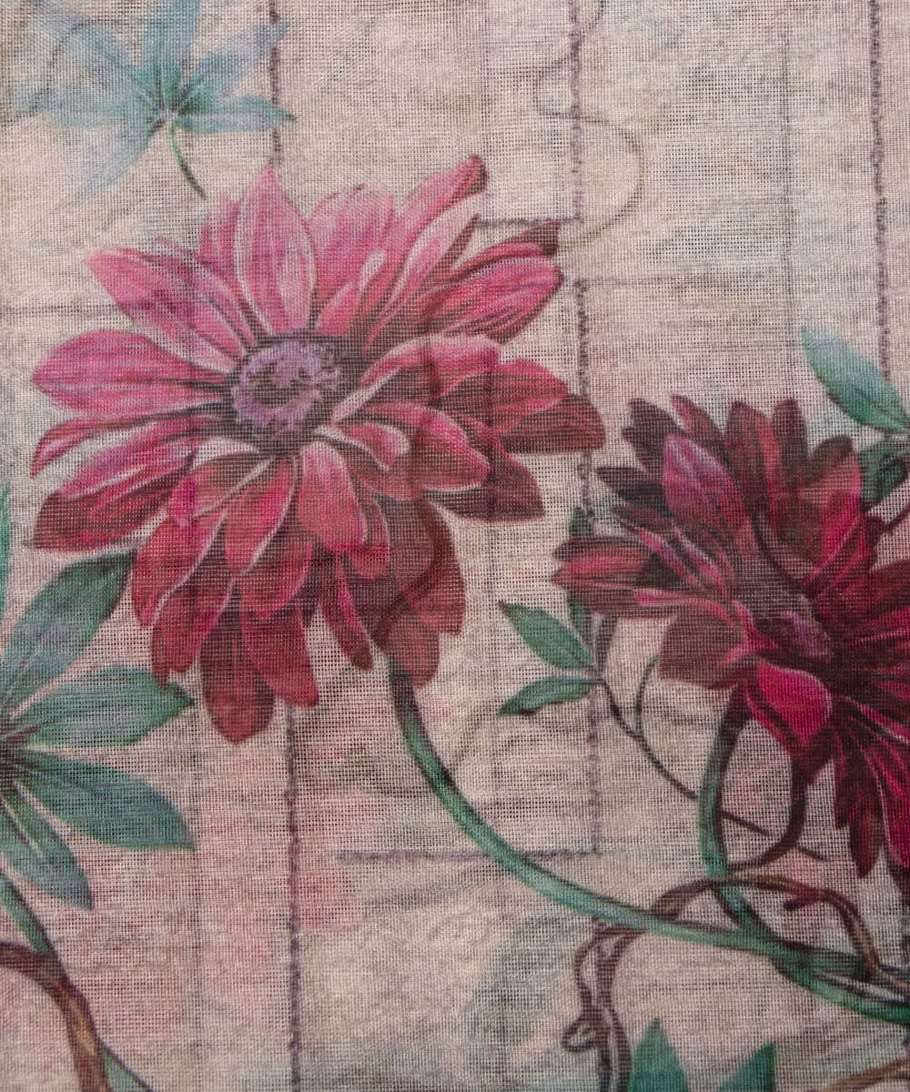 Printed Organza Fabric Online Shopping Material Saree Skirt