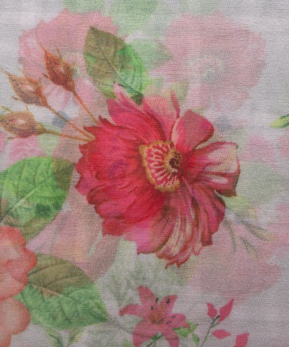 Printed Organza Fabric Online Shopping Material Saree Skirt