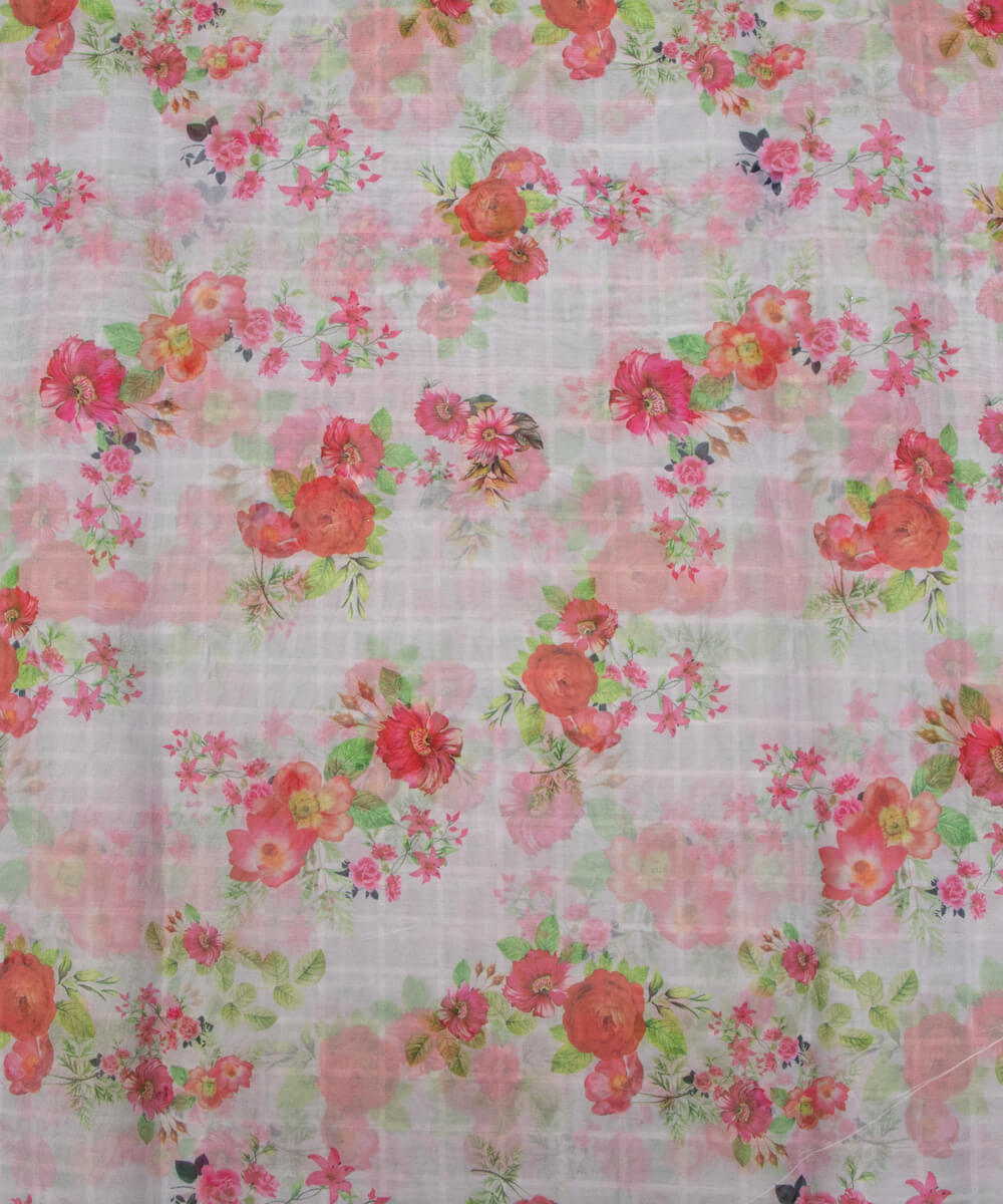 Printed Organza Fabric Online Shopping Material Saree Skirt