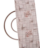 Lightest Grey Colour Floral Print Organza Fabric