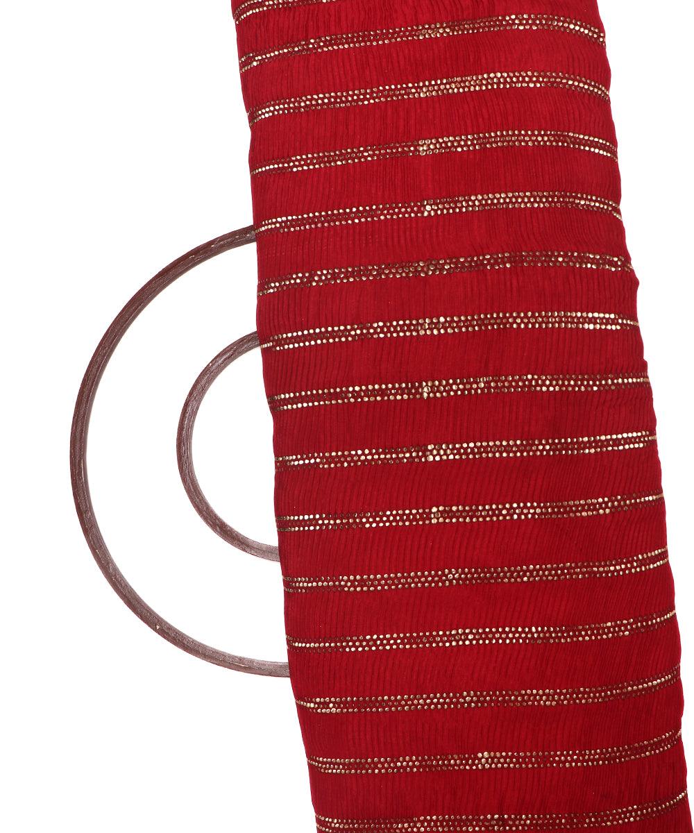 Buy Pleated Chinon Silk Fabric At Fabric Dekho