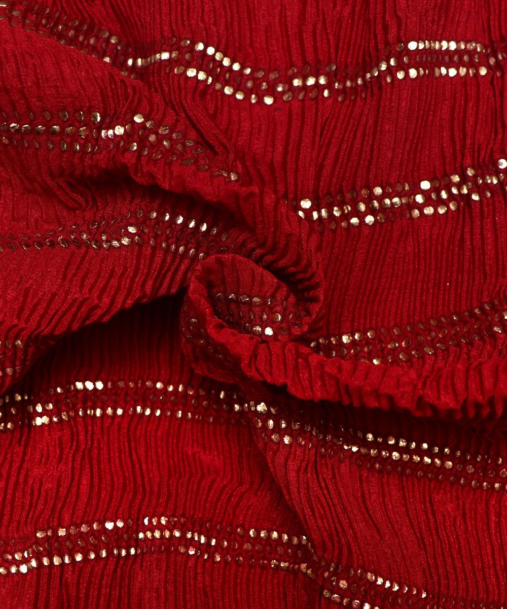Buy Pleated Chinon Silk Fabric At Fabric Dekho