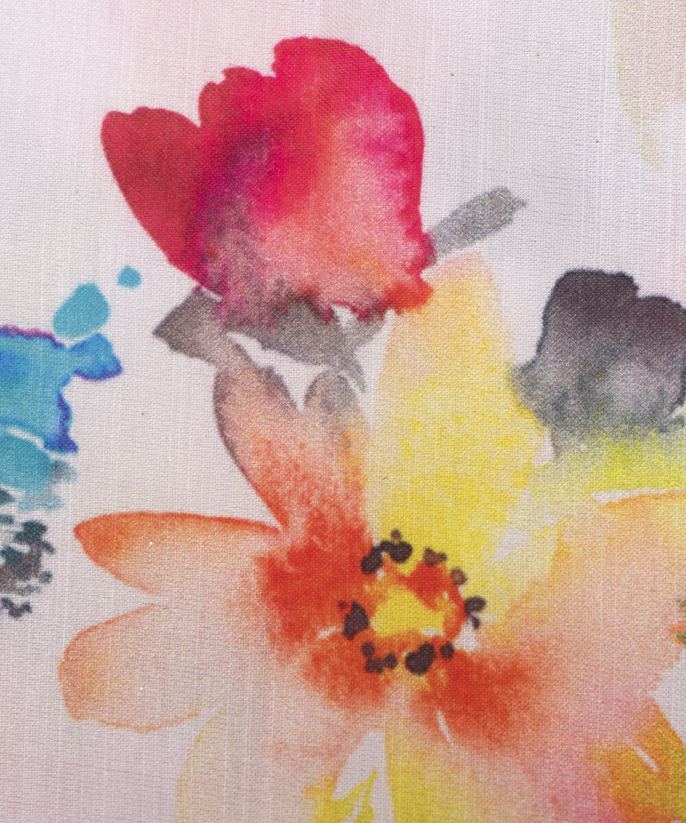 Floral Print Modal Satin Fabric Material Saree Kurta Fashion