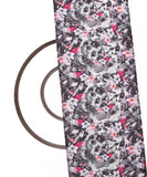 Grey Color Floral Print Modal Satin Fabric