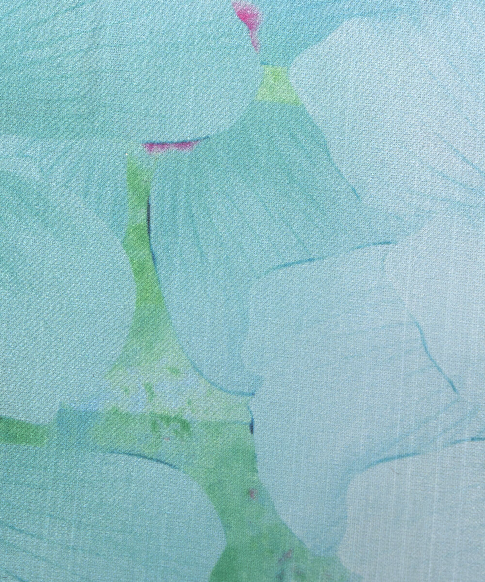 Light Blue Color Floral Print Modal Satin Fabric