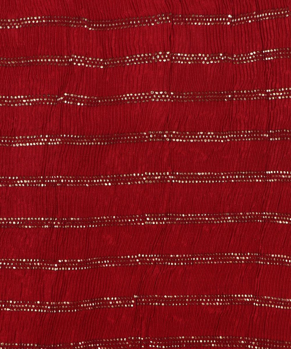 Buy Pleated Chinon Silk Fabric At Fabric Dekho