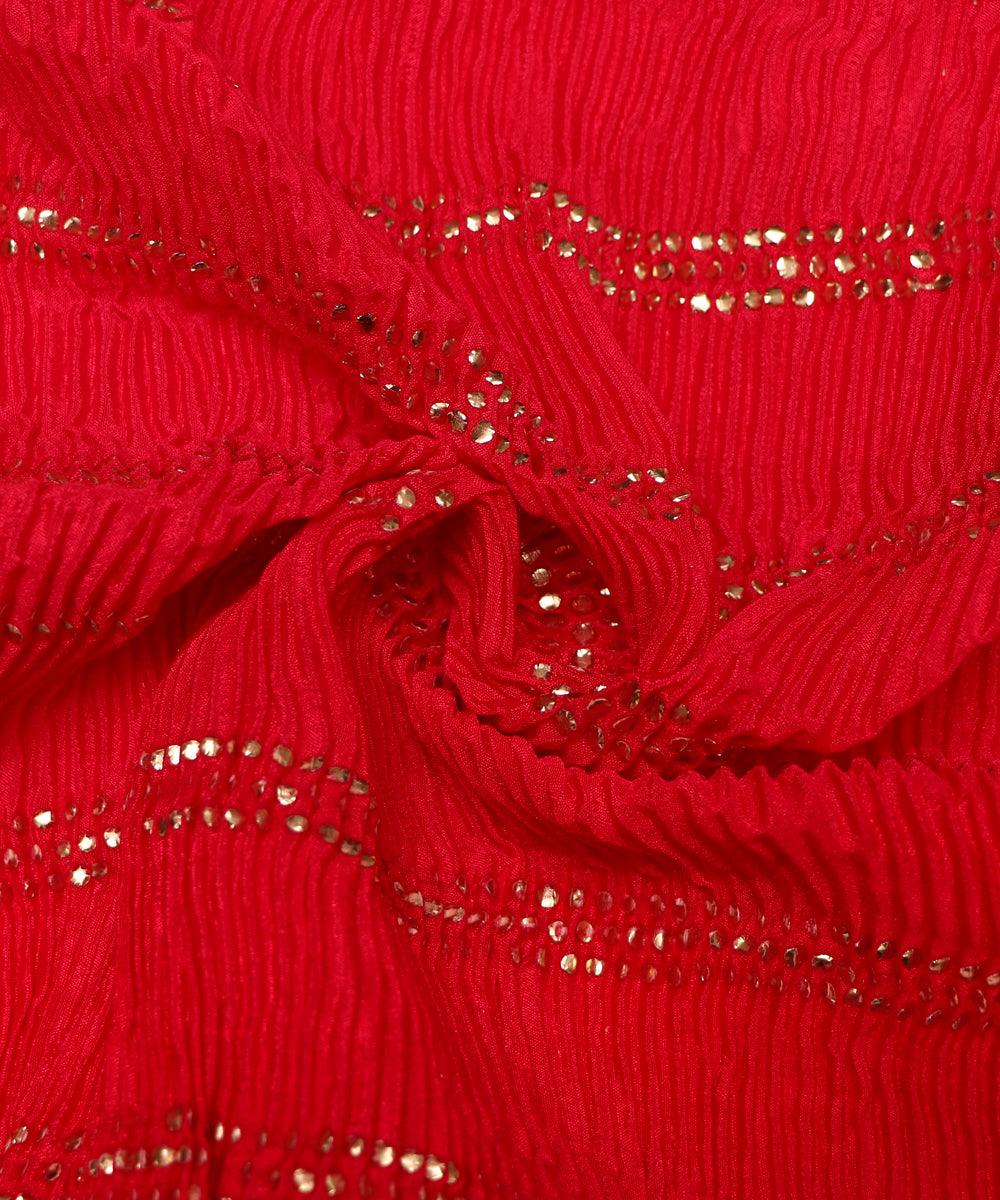 Buy Pleated Chinon Silk Fabric At Fabric Dekho