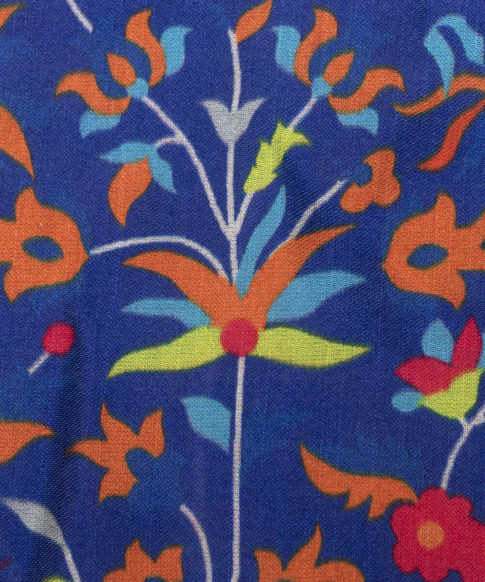 Floral Print Modal Satin Bamberg Satin Fabric Material Saree Kurta Fashion