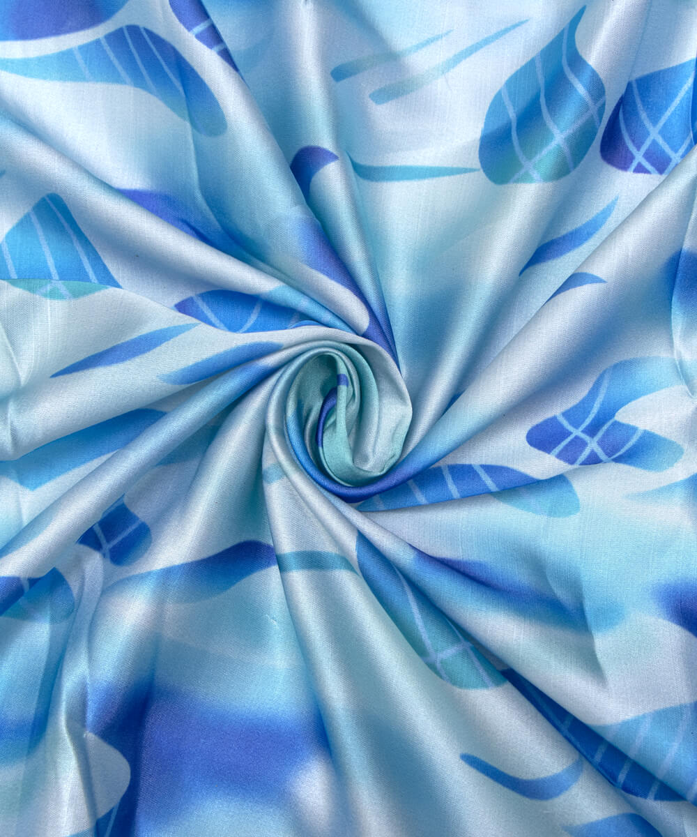 Floral Print Modal Satin Bamberg Satin Fabric Material Saree Kurta Fashion