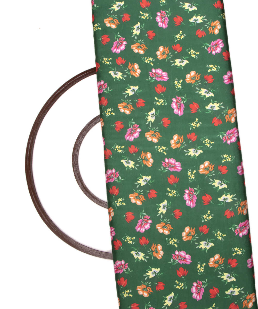 Floral Print Modal Satin Bamberg Satin Fabric Material Saree Kurta Fashion