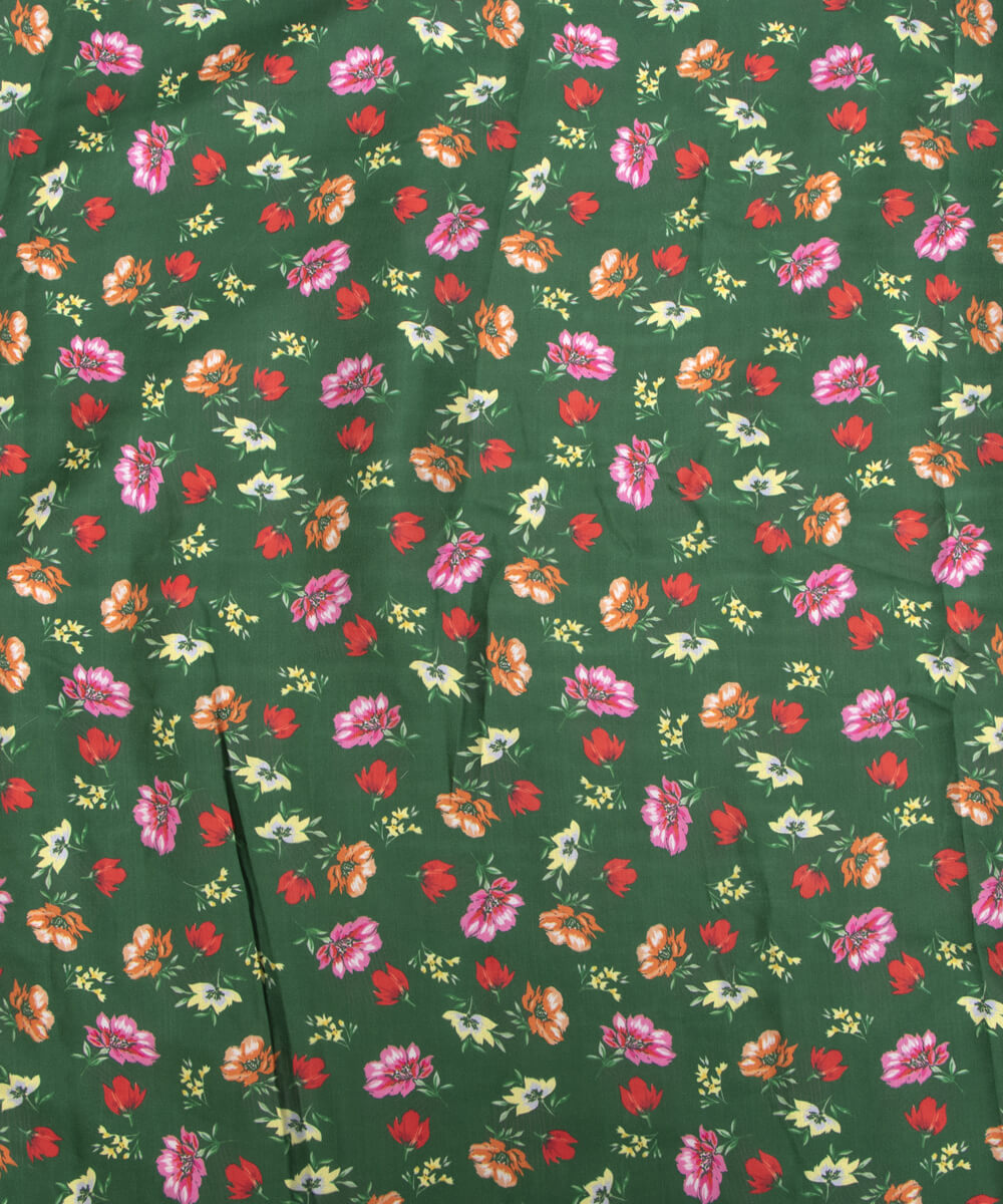 Floral Print Modal Satin Bamberg Satin Fabric Material Saree Kurta Fashion