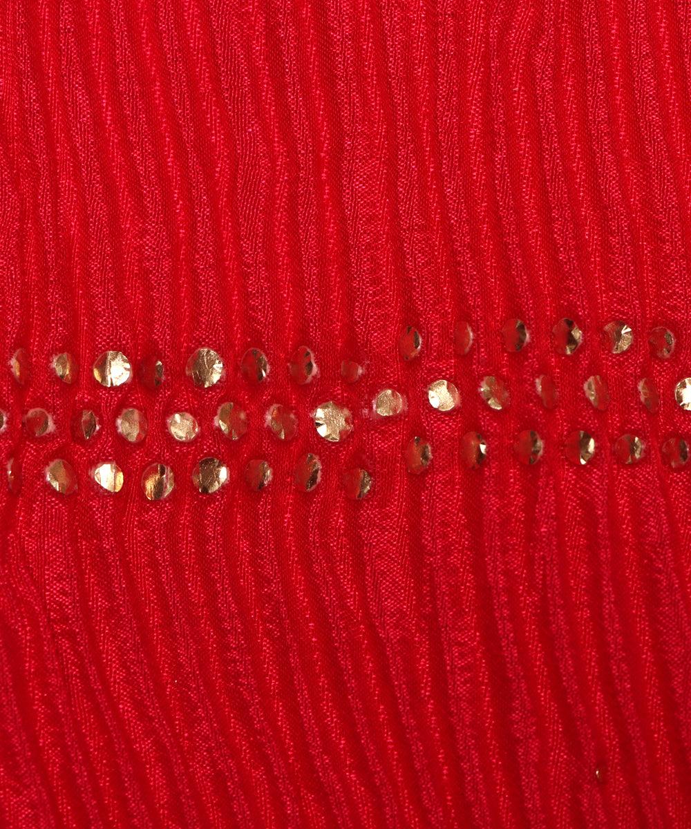 Buy Pleated Chinon Silk Fabric At Fabric Dekho