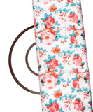 White Color Floral Print Modal Satin Fabric