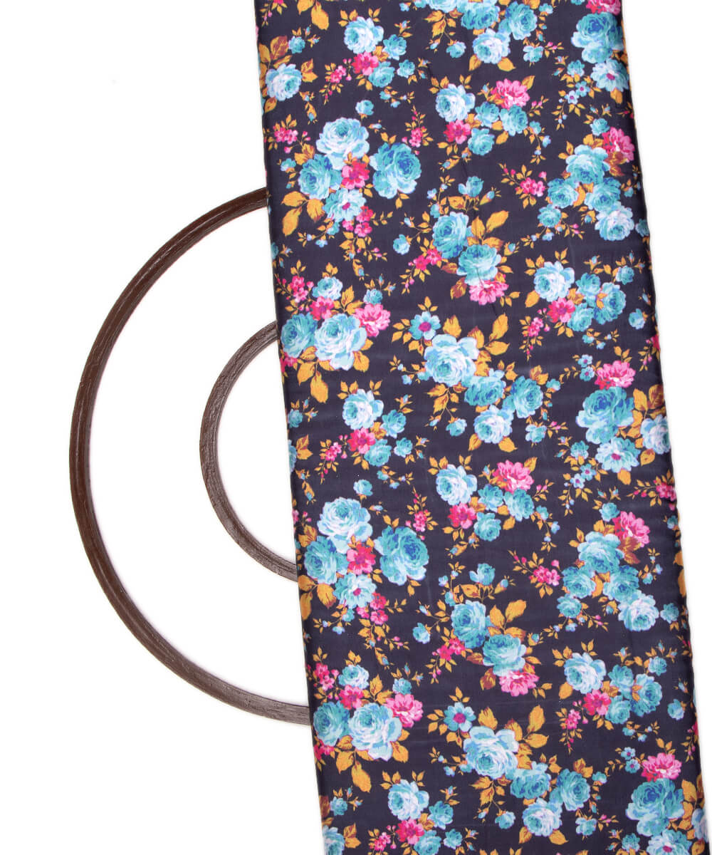 Floral Print Modal Satin Bamberg Satin Fabric Material Saree Kurta Fashion