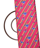 Hot Pink Color Floral Print Modal Satin Fabric