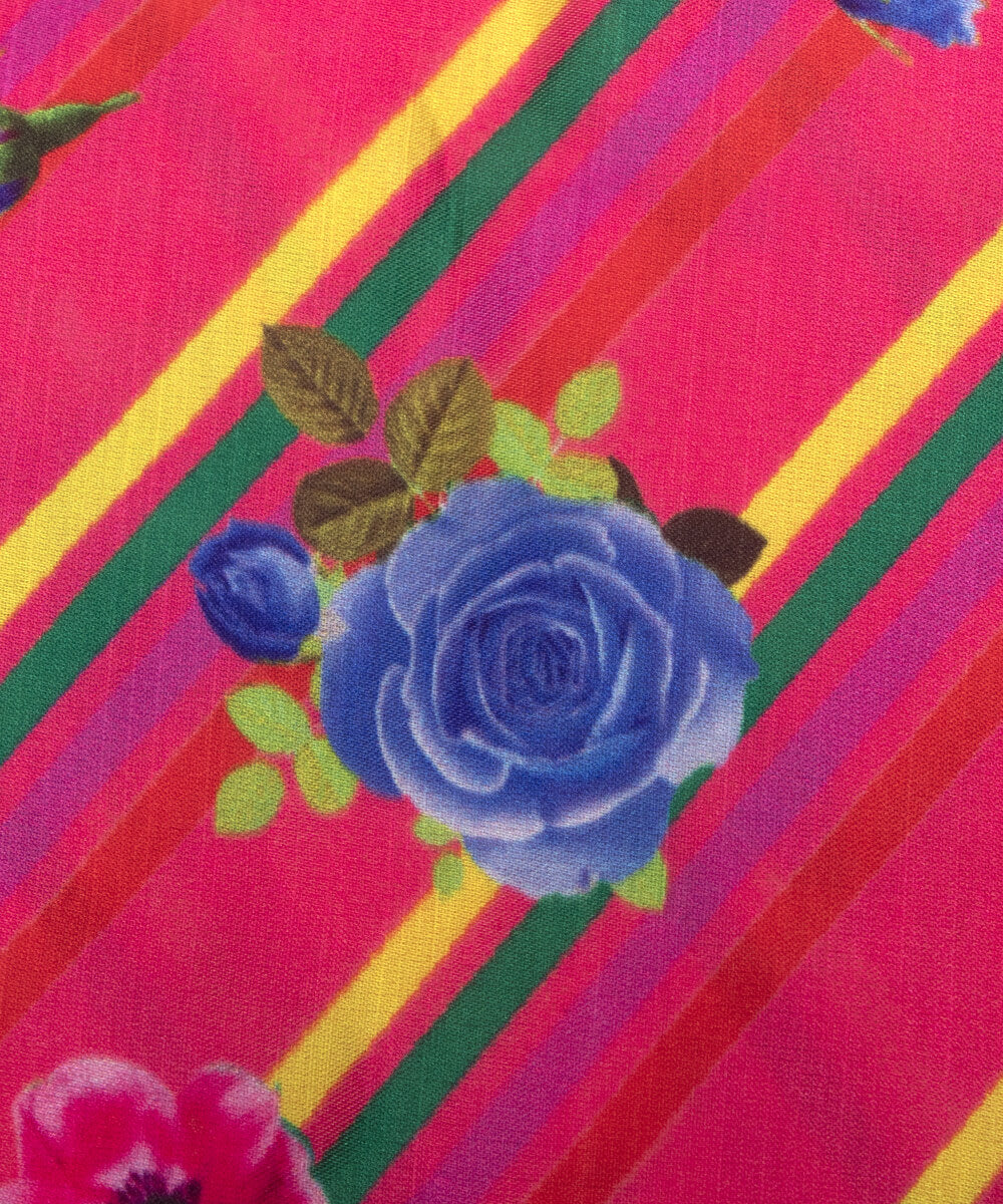 Floral Print Modal Satin Bamberg Satin Fabric Material Saree Kurta Fashion