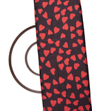 Black Color Heart Print Modal Satin Fabric