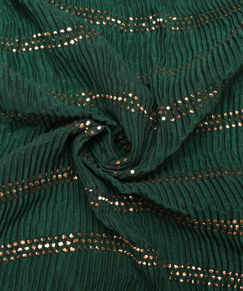 Buy Pleated Chinon Silk Fabric At Fabric Dekho