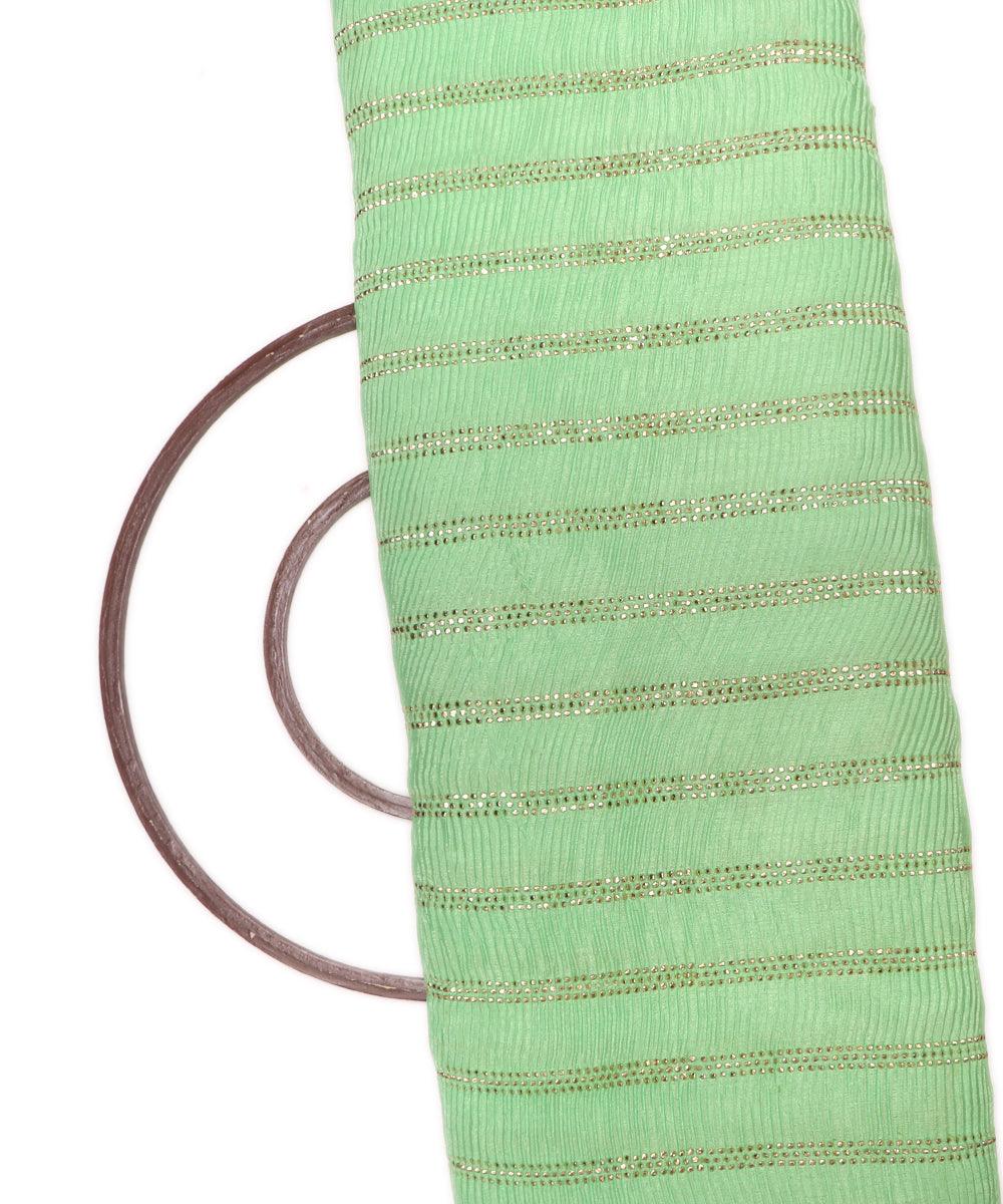 Buy Pleated Chinon Silk Fabric At Fabric Dekho