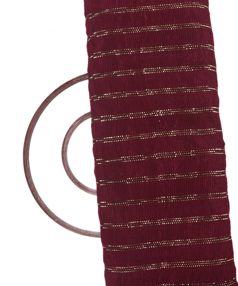 Buy Pleated Chinon Silk Fabric At Fabric Dekho