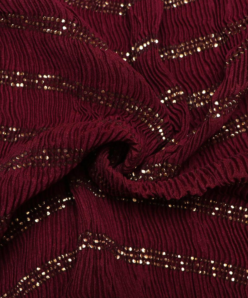 Buy Pleated Chinon Silk Fabric At Fabric Dekho