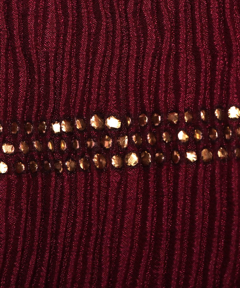 Buy Pleated Chinon Silk Fabric At Fabric Dekho