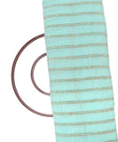 Sea Green Colour Swarovski Hotfix Plain Pleated Chinon Fabric
