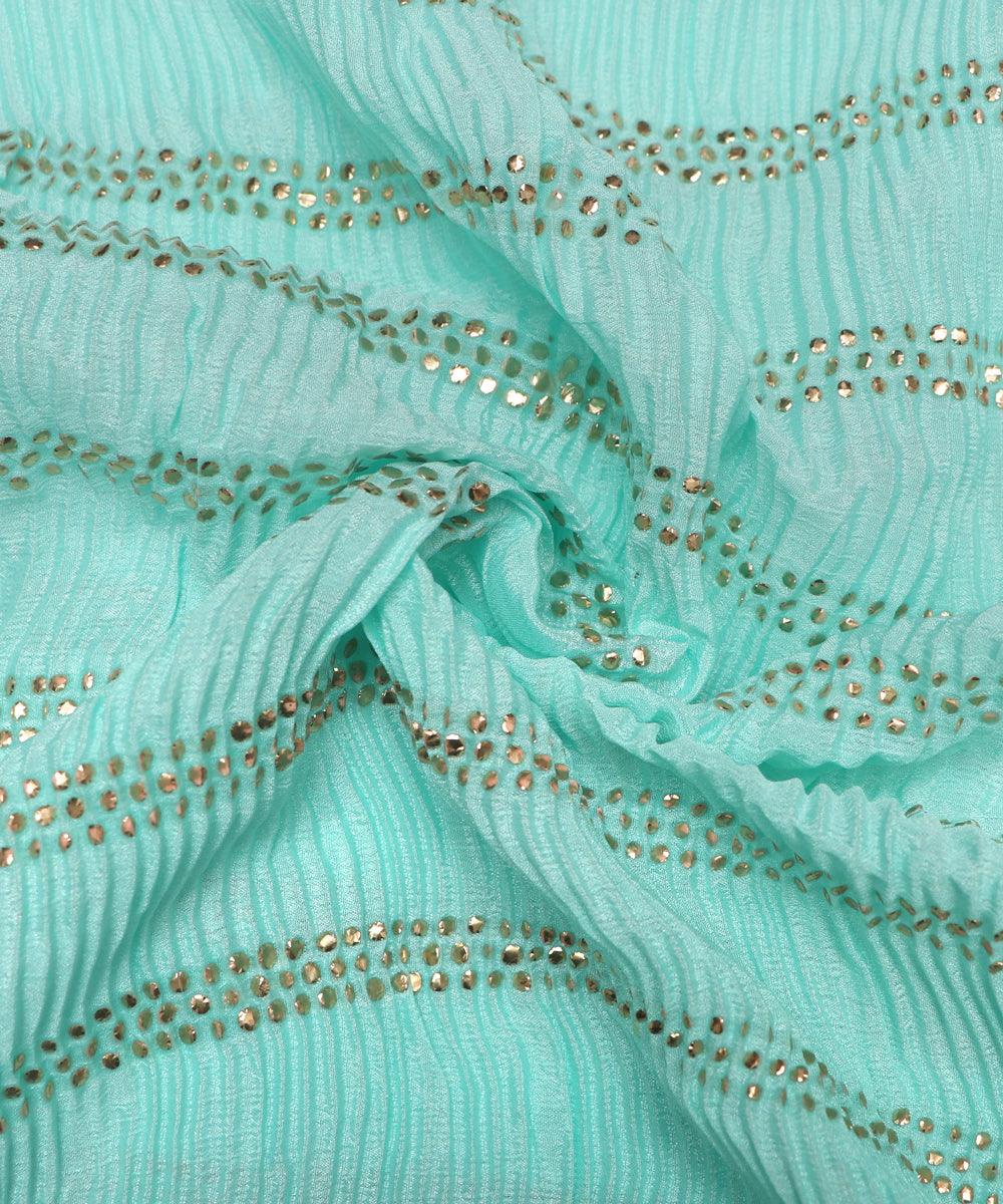Buy Pleated Chinon Silk Fabric At Fabric Dekho