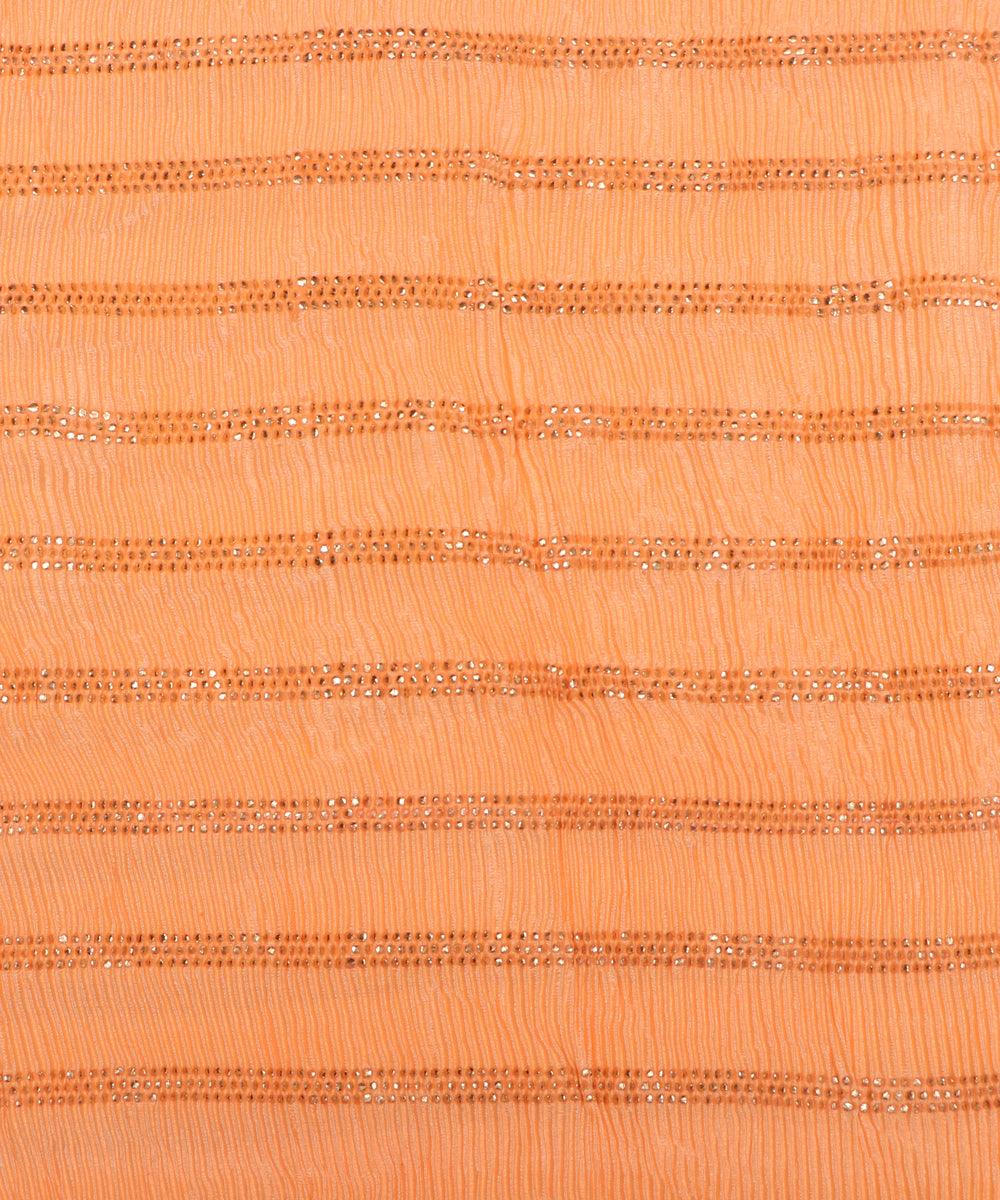 Buy Pleated Chinon Silk Fabric At Fabric Dekho
