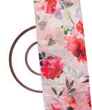 White Colour Floral Print Chanderi Fabric