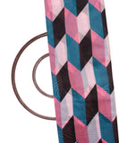 White Colour Geometric Print Chanderi Fabric