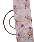 Light Pastel Pink Colour Floral Print Chanderi Fabric