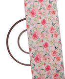 White Colour Floral Print Chanderi Fabric