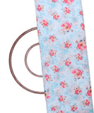 Light Blue Colour Floral Print Cotton Linen Fabric