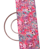 Pink Colour Abstract Print Cotton Linen Fabric