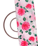 White Colour Floral Print Digital Print Muslin Fabric