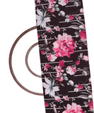 Black Colour Floral Print Digital Print Muslin Fabric