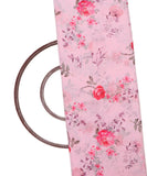 Pastel Pink Colour Floral Print Digital Print Muslin Fabric