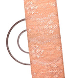Light Peach Colour Floral Net Sequin Embroidery Fabric