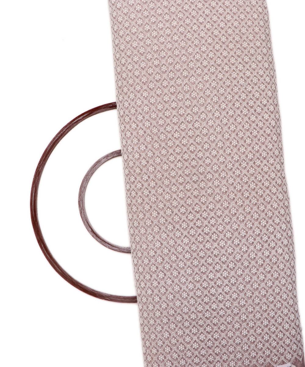 Limestone Colour ChikanKari Embroidery Georgette Fabric