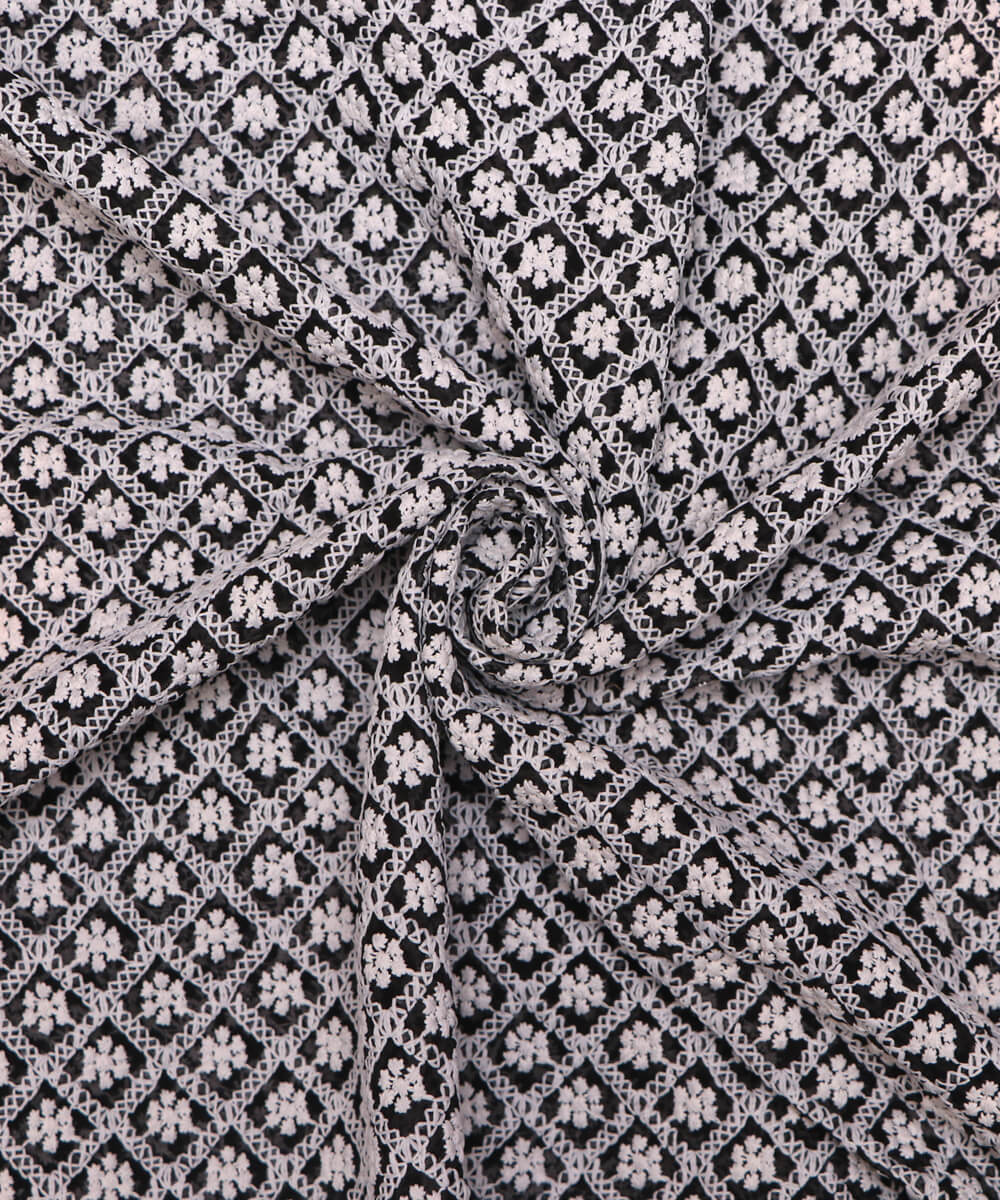 Online ChikanKari Embroidery Georgette Fabric At Fabric Dekho