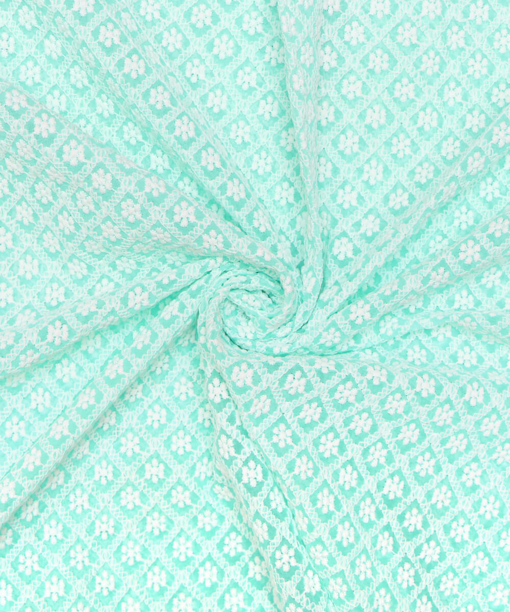 Online ChikanKari Embroidery Georgette Fabric At Fabric Dekho